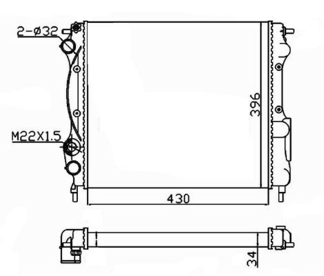 Radiator, engine cooling  Art. 58934A