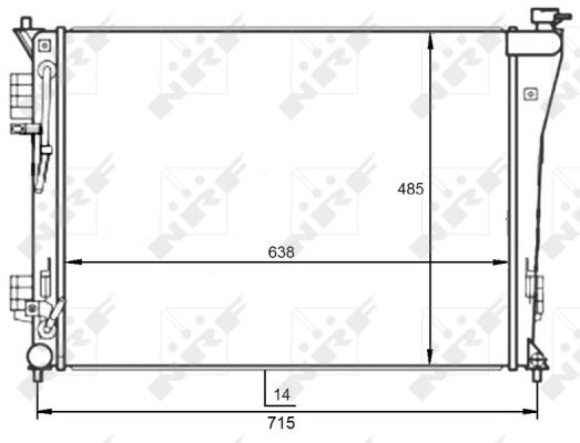 Radiator, engine cooling (638 - 485 - 14)  Art. 59097