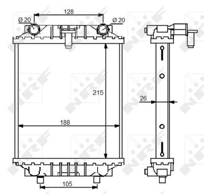 Radiator, engine cooling  Art. 59125