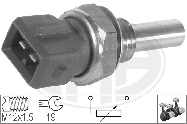 Sensor, coolant temperature (Front axle, left)  Art. 330116