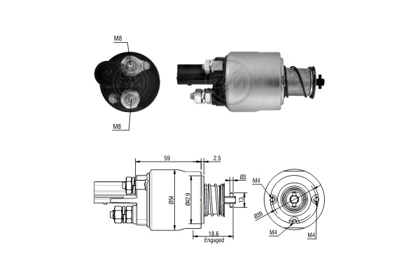 Solenoid Switch, starter (ZM1498)  Art. ZM1498