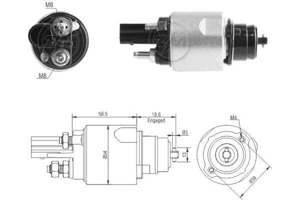 Solenoid Switch, starter (12)  Art. ZM3498