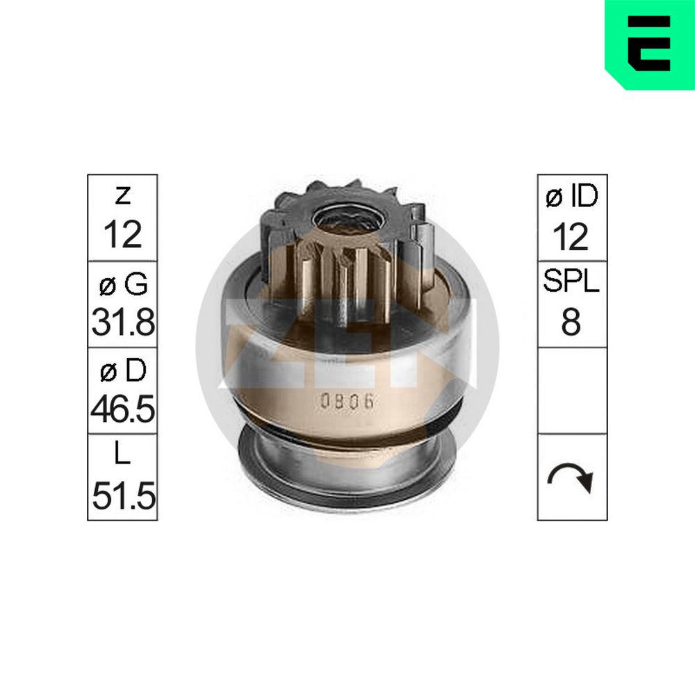 Freewheel Gear, starter  Art. ZN0806