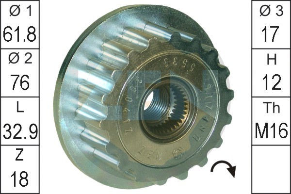 Alternator Freewheel Clutch  Art. ZN5533