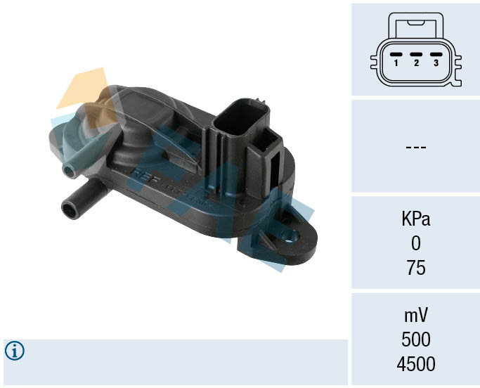 Sensor, exhaust pressure (Front axle)  Art. 16121