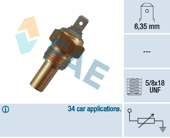 Sensor, coolant temperature (5/8X18 UNF)  Art. 31360