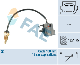 Sensor, coolant temperature (M12x1.75)  Art. 32426