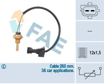 Sensor, coolant temperature (M 12X1.5)  Art. 32740