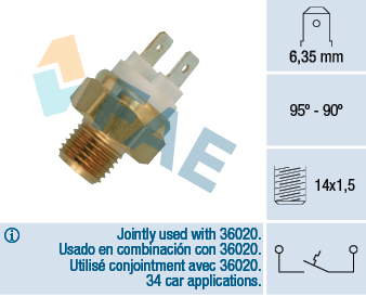 Temperature Switch, radiator fan (Rear axle, left)  Art. 36010