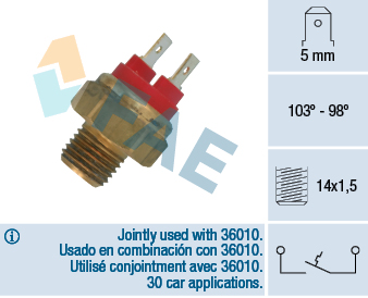 Temperature Switch, radiator fan (Rear axle, left)  Art. 36020