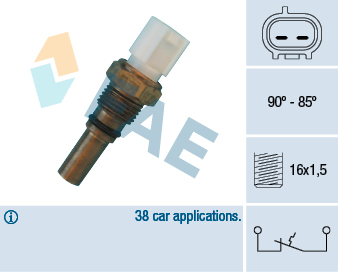 Temperature Switch, radiator fan (In front)  Art. 36540