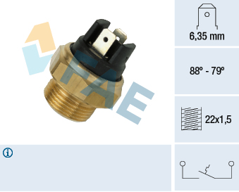 Temperature Switch, radiator fan (Right)  Art. 37340