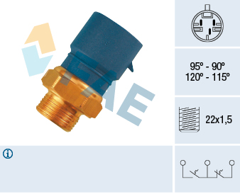 Temperature Switch, radiator fan (95-90/120-115)  Art. 38235