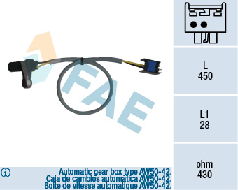 RPM Sensor, automatic transmission  Art. 79126