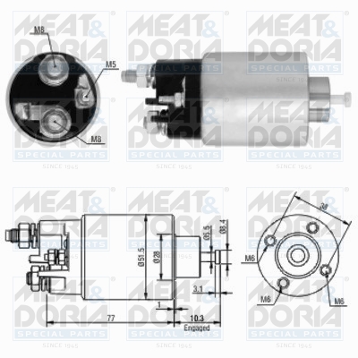 Solenoid Switch, starter (Rear axle)  Art. 46058