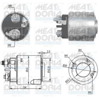 Solenoid Switch, starter (Front axle)  Art. 46160