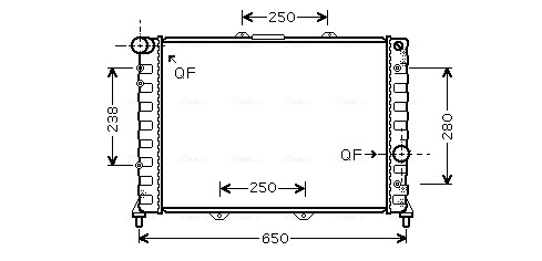 Radiator, engine cooling (Double cloth)  Art. ALA2091