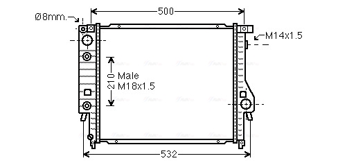 Radiator, engine cooling (Double cloth)  Art. BW2099