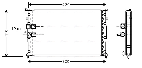 Radiator, engine cooling (Double cloth)  Art. PEA2177