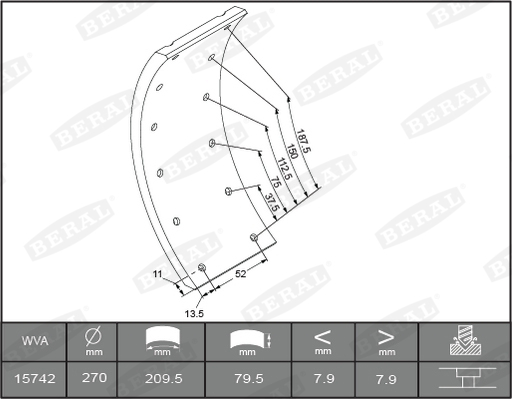 Brake Lining Kit, drum brake (Rear axle)  Art. KBL1503011561