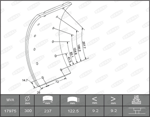 Brake Lining Kit, drum brake (Rear axle)  Art. KBL1735101561