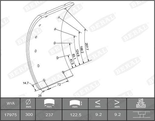 Brake Lining Kit, drum brake (Rear axle)  Art. KBL1735111561