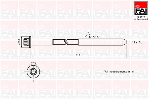 Cylinder Head Bolt Set  Art. B1018