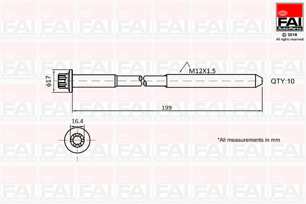 Cylinder Head Bolt Set  Art. B1756