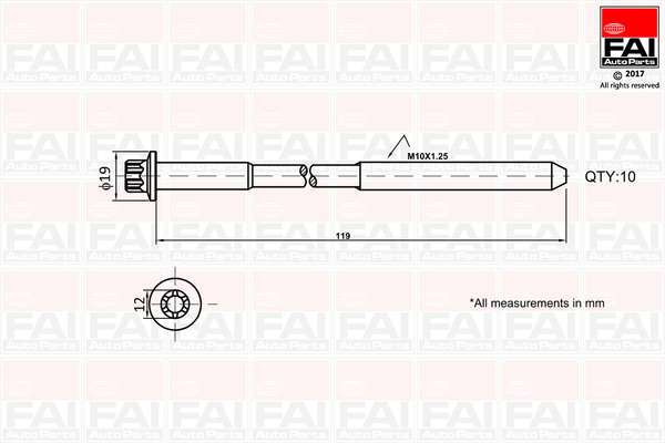 Cylinder Head Bolt Set  Art. B1321