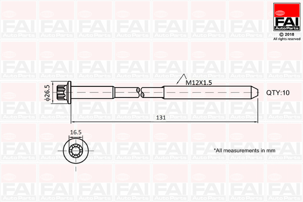 Cylinder Head Bolt Set  Art. B896