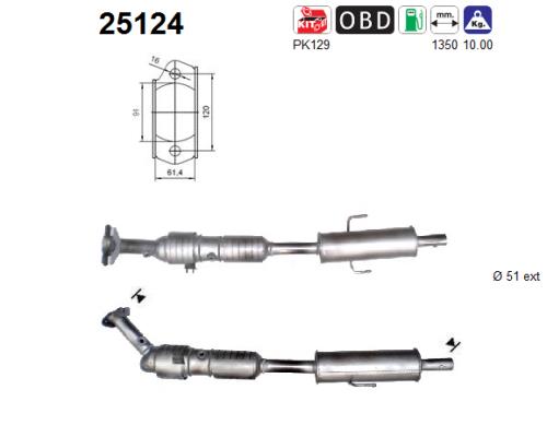 Catalytic Converter  (In front)  Art. 25124