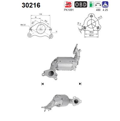 Catalytic Converter  (In the middle)  Art. 30216