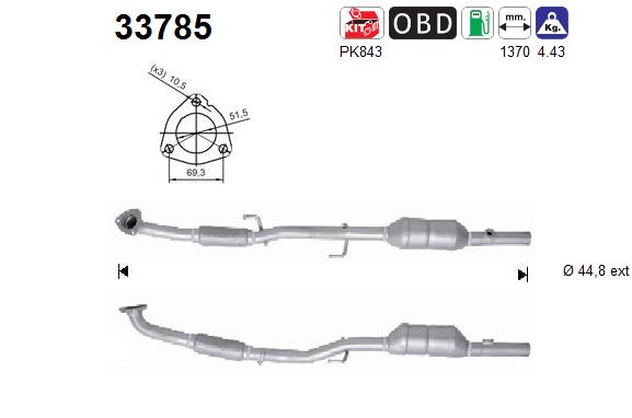 Catalytic Converter  (In the middle)  Art. 33785