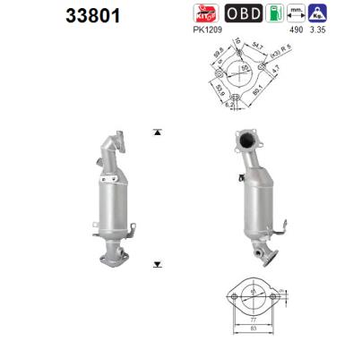 Catalytic Converter (OBD equipped vehicles)  Art. 33801