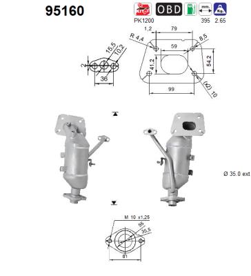 Catalytic Converter  (In front)  Art. 95160