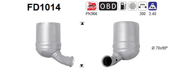 Soot/Particulate Filter, exhaust system (In front)  Art. FD1014