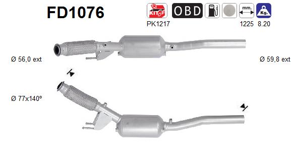 Soot/Particulate Filter, exhaust system  Art. FD1076