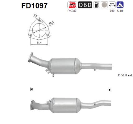 Soot/Particulate Filter, exhaust system (with mounting parts)  Art. FD1097