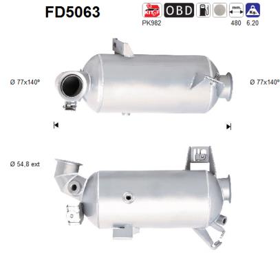 Soot/Particulate Filter, exhaust system (In front)  Art. FD5063