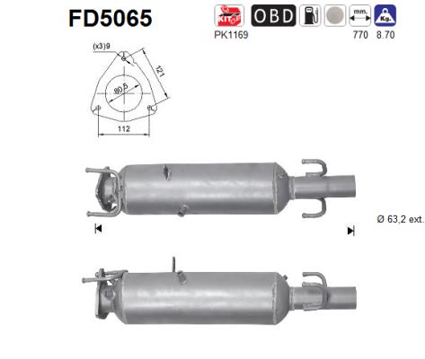 Soot/Particulate Filter, exhaust system  Art. FD5065