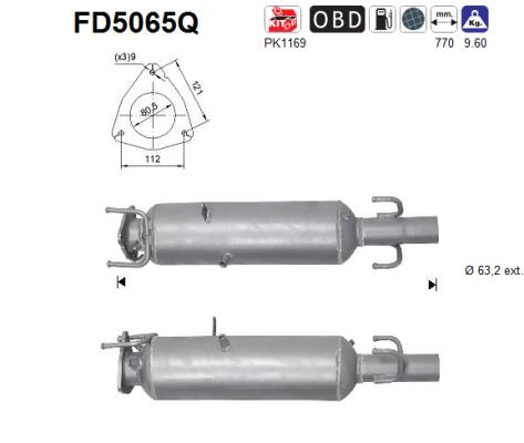 Soot/Particulate Filter, exhaust system  Art. FD5065Q