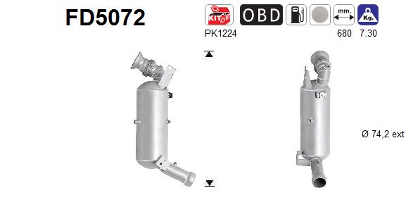 Soot/Particulate Filter, exhaust system  Art. FD5072