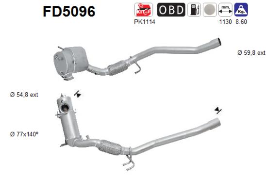 Soot/Particulate Filter, exhaust system  Art. FD5096