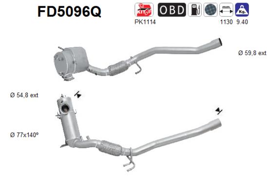 Soot/Particulate Filter, exhaust system  Art. FD5096Q