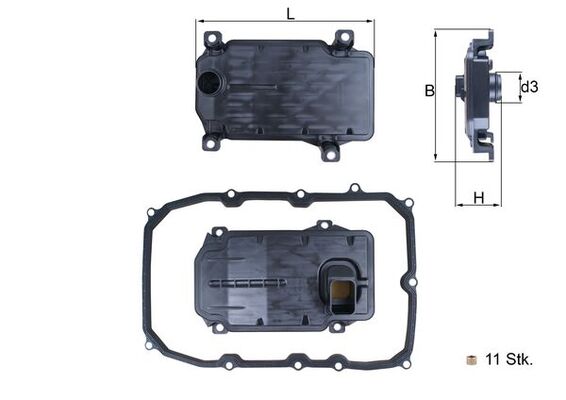 Hydraulic Filter, automatic transmission (Automatic transmission, 8-speed.)  Art. HX187KIT