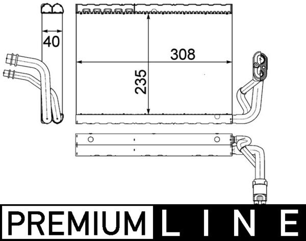 Evaporator, air conditioning (305 - 200 - 40)  Art. AE91000P