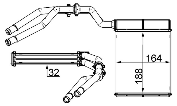 Heat Exchanger, interior heating (Left)  Art. AH257000S