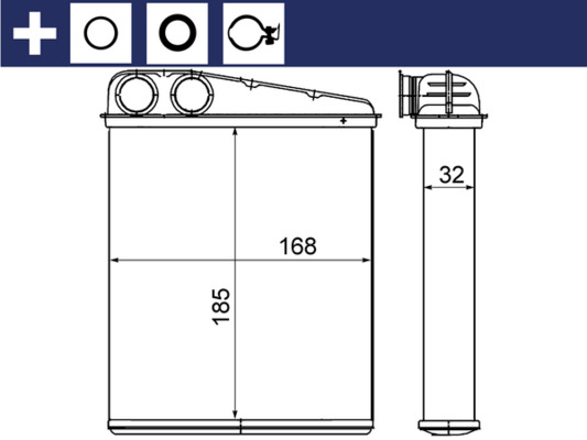 Heat Exchanger, interior heating (Aluminum)  Art. AH8000S