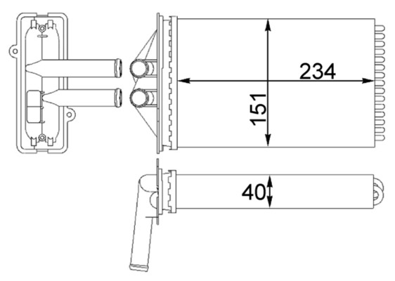 Heat Exchanger, interior heating  Art. AH92000S