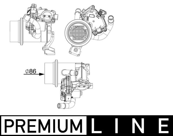 Cooler, exhaust gas recirculation (Bypass flap with EGR cooler)  Art. CE18000P